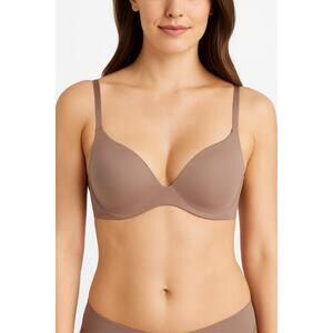Vince Camuto Beige Underwire Adjustable Straps Nylon Spandex TShirt Bra Size 36C